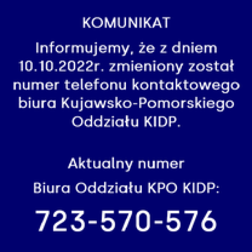 KOMUNIKAT - zmiana nr telefonu biura